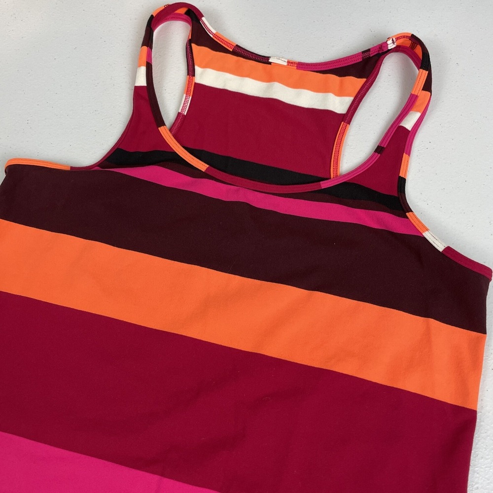 Lululemon Refresh Racer Tank Women's Size 2 Colorlblock Striped‎ Colorful Gym